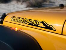 Individueller Text & JK Unlimited Motorhauben-Vinylaufkleber für Jeep Wrangler_2