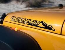 KUNDENSPEZIFISCHER TEXT - JK JL Unlimited Edition Mountain Vinyl-Aufkleber Passend für jeden Jeep Wrangler JK3 2