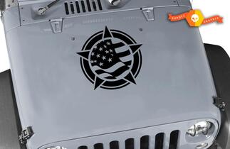 Jeep Wrangler TJ LJ JK JKU YJ Flag Star Kit Set Motorhaube Vinyl-Aufkleber Auto-LKW