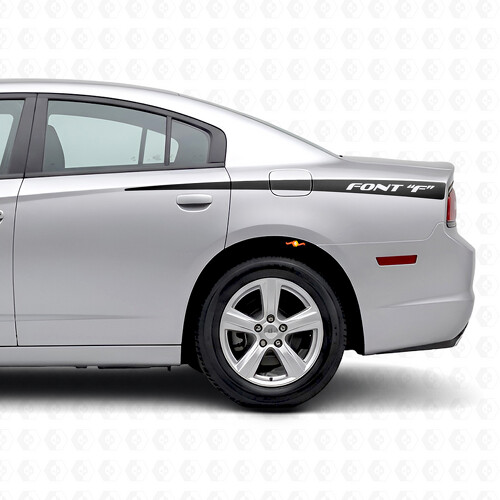 Streifen mit persönlichem Text Seiten-Vinyl-Aufkleber für Dodge Charger 2011-2014
