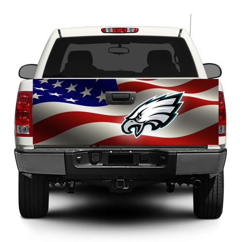 Philadelphia Eagles Football American Flag Heckklappen-Aufkleber, Aufkleber, Pick-up-Truck, SUV, Auto