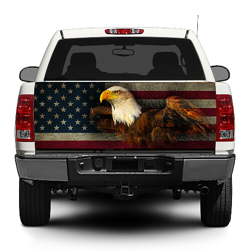 USA-Flagge und Adler-Hecktür-Aufkleber für Pick-up-Trucks und SUVs