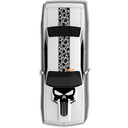 Schädelhaube und Dachstreifen für Dodge Challenger
