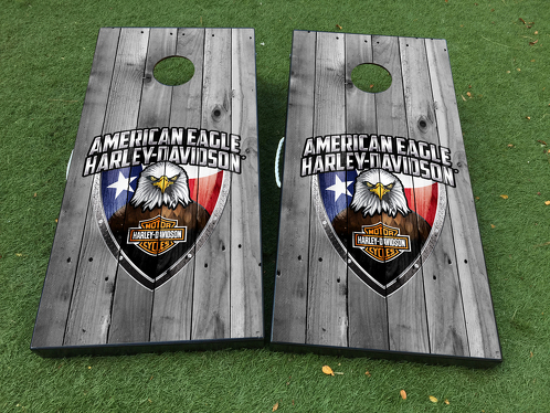 American Eagle Harley Davidson USA Cornhole Brettspiel-Aufkleber Vinylfolie mit laminierter Folie
