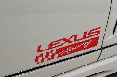 2 - LEXUS RACING Sport Motorsport Vinyl-Aufkleber, Emblem-Logo, ROT