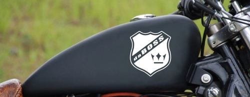 Motorrad Aufkleber Aufkleber daBOSS Benzintank Sport Racing Emblem Logo Farbe WHT