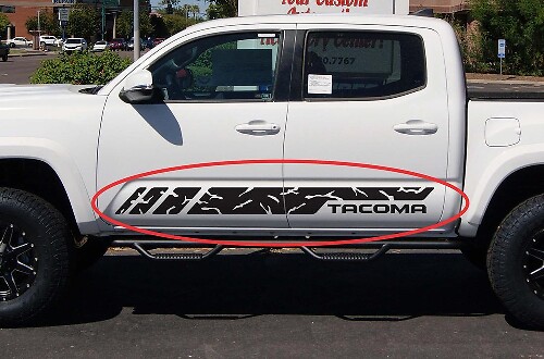 Grunge-Stil Streifen Seitentür Vinyl-Aufkleber für Toyota Tacoma 2004-2017