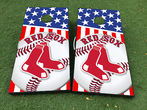 Boston Red Sox Baseball Cornhole Board Vinylaufkleber Set