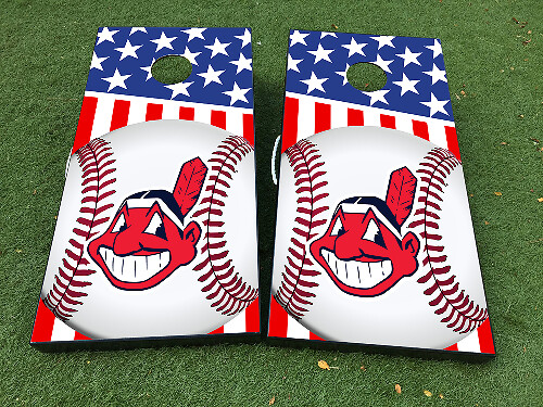 Cleveland Indians Baseball Cornhole Board Vinyl Wrap Aufkleberset