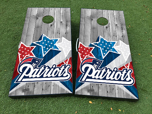 Patriots Football-Inspirierter Cornhole-Brett Vinylaufkleber Set