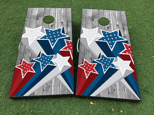 Unabhängigkeitstag Patriotische Sterne Cornhole-Brett Vinylaufkleber Set