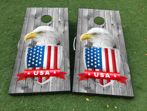 American Eagle USA-Flagge, Cornhole-Brettspiel-Aufkleber, Vinylfolie mit laminierter Folie