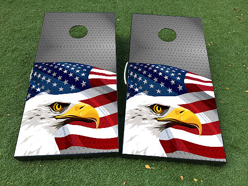 American Eagle Stahlstruktur Cornhole-Brett Vinylfolie Dekorset