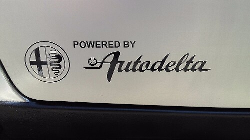Angetrieben von Autodelta Seiten-Vinyl-Aufkleber-Kit für Alfa Romeo Spider Giulia