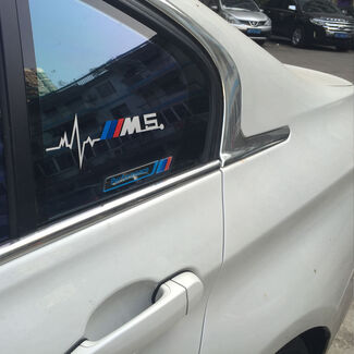 2 Stück für BMW M5 ist in meiner Blood Hearbeat Fensteraufkleber-Grafik
