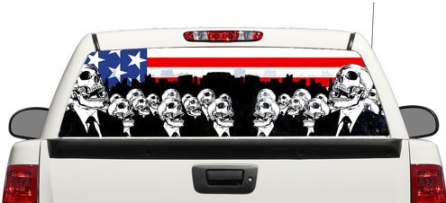 American Flag Zombies Death Heckscheibenaufkleber Pick-up Truck SUV Car 3