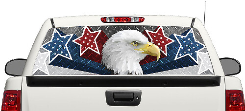 Bald Eagle & USA Sterne Rückscheiben-Vinylaufkleber für Pick-up Trucks und SUVs