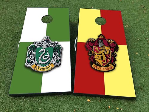 Slytherin und Gryffindor Team Harry Potter Cornhole Brettspiel-Aufkleber, Vinylfolie mit Laminierung

