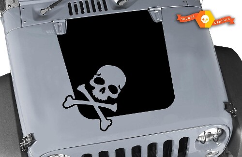 Vinyl Skull Hood Black Out für 07-17 Jeep Wrangler und Wrangler Unlimited JK