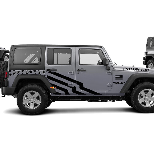 USA-Flaggen-Seitenvinylaufkleber für Jeep Wrangler_1