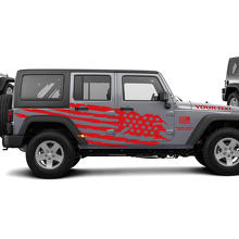 Abgenutzter US-Flaggen-Seitenaufkleber für Jeep Wrangler Unlimited JK 3