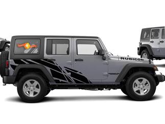 Gerade Spritzer-Grafik-Aufkleber für 07–17 Jeep Wrangler Unlimited JK 4-Türer