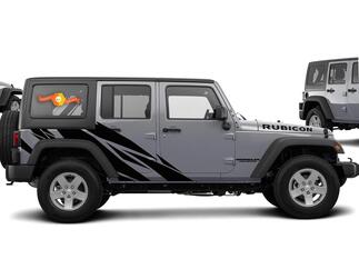 Grafik-Aufkleber mit geradem Spritzer für 07-17 Jeep Wrangler Unlimited JK 4-Türer #201