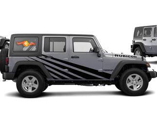 Grafik-Aufkleber mit geradem Spritzer für 07-17 Jeep Wrangler Unlimited JK 4-Türer #203