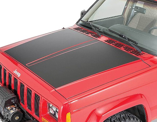 Schwarzer Motorhauben-Vinylaufkleber für Jeep Cherokee XJ 1984-2001
