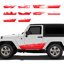 Benutzerdefinierte Splash Seitentür-Grafiken Vinylaufkleber für Jeep Wrangler JK 3