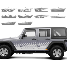 Individuelles Splash Seiten-Tür-Grafik-Vinyl-Decal-Kit für Jeep Wrangler JK 2