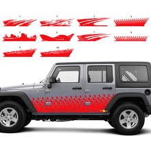 Individuelles Splash Seiten-Tür-Grafik-Vinyl-Decal-Kit für Jeep Wrangler JK 3