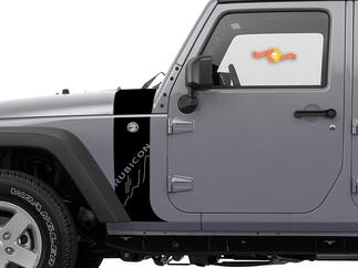 Jeep Wrangler JK Motorhaube und Streifen, die die Kotflügel-Aufklebergrafik hinuntergehen