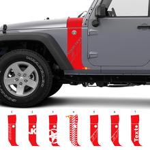 Benutzerdefinierter Streifen-Hauben- und Kotflügel-Vinyl-Aufkleber für Jeep Wrangler JK_3
