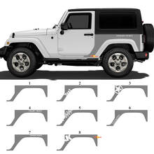 Individuelles Heckseitliches Vinyl-Aufkleber-Set für Jeep Wrangler JK_2