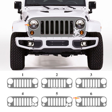 Individuelle Grill-Blackout-Grafik Vinyl-Aufkleber für Jeep Wrangler Rubicon JK 2