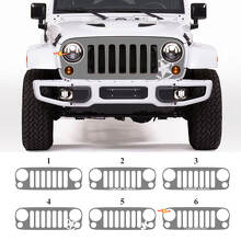 Schwarzer Vinyl-Aufkleber zur Abdeckung des Kühlergrills für Jeep Wrangler JK Rubicon_2