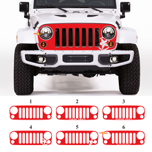Individuelle Grill-Blackout-Grafik Vinyl-Aufkleber für Jeep Wrangler Rubicon JK 3