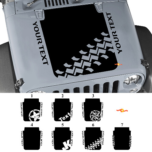 Benutzerdefinierte Blackout-Grafik Motorhauben-Vinylaufkleber für Jeep Wrangler Rubicon JK