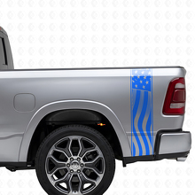 USA-Flaggen-Bettseiten-Streifen Vinyl-Aufkleberset für Musclecar-Truck_2
