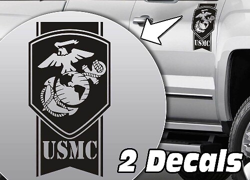 USMC-Stil Adler Globus Anker Seitenaufkleber-Set für Pickup-Truck-Bett