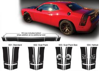 Dodge Challenger Side- und Tail Band Scat Pack Hellcat Super Bee Decal Sticker Graphics passt zu Models 2015 Scatpack