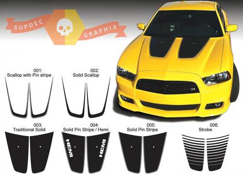 Dodge Charger Motorhauben-Akzent-Aufkleber Motorhaubengrafik passend für die Modelle 2011-2014