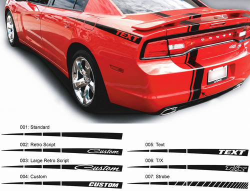 Custom Quarter Spear Stripe Pair — Vinylaufkleber (Seite) für Dodge Charger 2011-2014