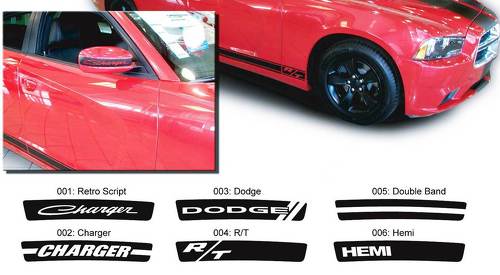 Dodge Charger Mirror Decal Sticker Hemi RT Graphics passend für die Modelle 2011-2016