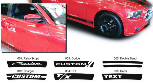 Dodge Charger Mirror Decal Sticker Hemi RT Graphics passend für die Modelle 2011-2016