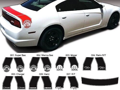 Bee Band Heckseiten Vinyl-Aufkleber-Set für Dodge Charger 2011-2014
