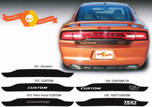 CUSTOM TEXT T/X Kofferraum-Blende Optionen Kofferraum Vinyl-Aufkleber für Dodge Charger 2011-2014