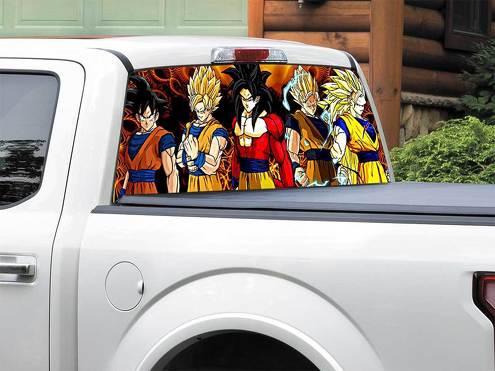Anime Dragon-Ball Dragon-Ball-Z Goku Super-Saiyan 4 Heckscheiben-Aufkleber, Aufkleber, Pick-up-Truck, SUV, Auto jeder Größe
