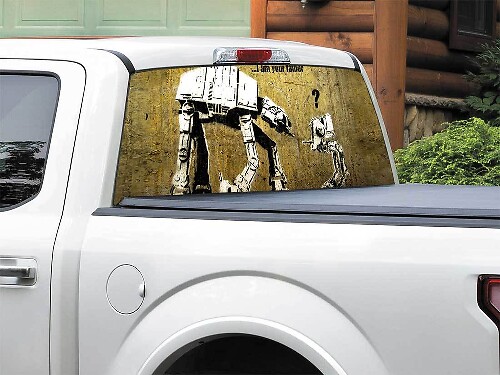 AT-AT- & AT-ST-Lustiger Heckscheiben-Vinylaufkleber für Truck SUV Auto